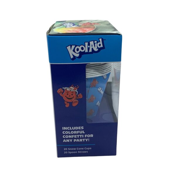 Kool-Aid Snow Cone Party Kit With 18 Cups & Spoon Straws OPEN BOX - Picture 2 of 4